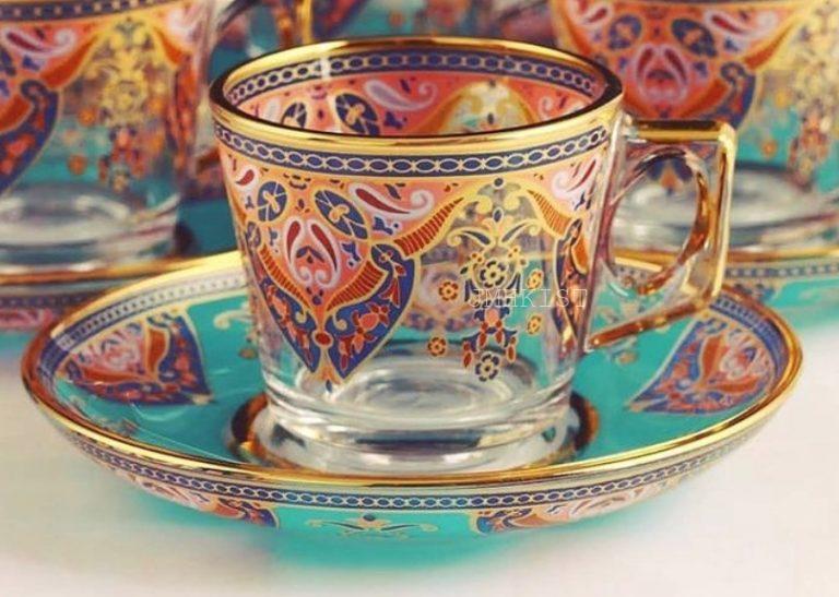 Handmade Glass Turkish Coffee Cup (Noble) with a handle JMHKIST