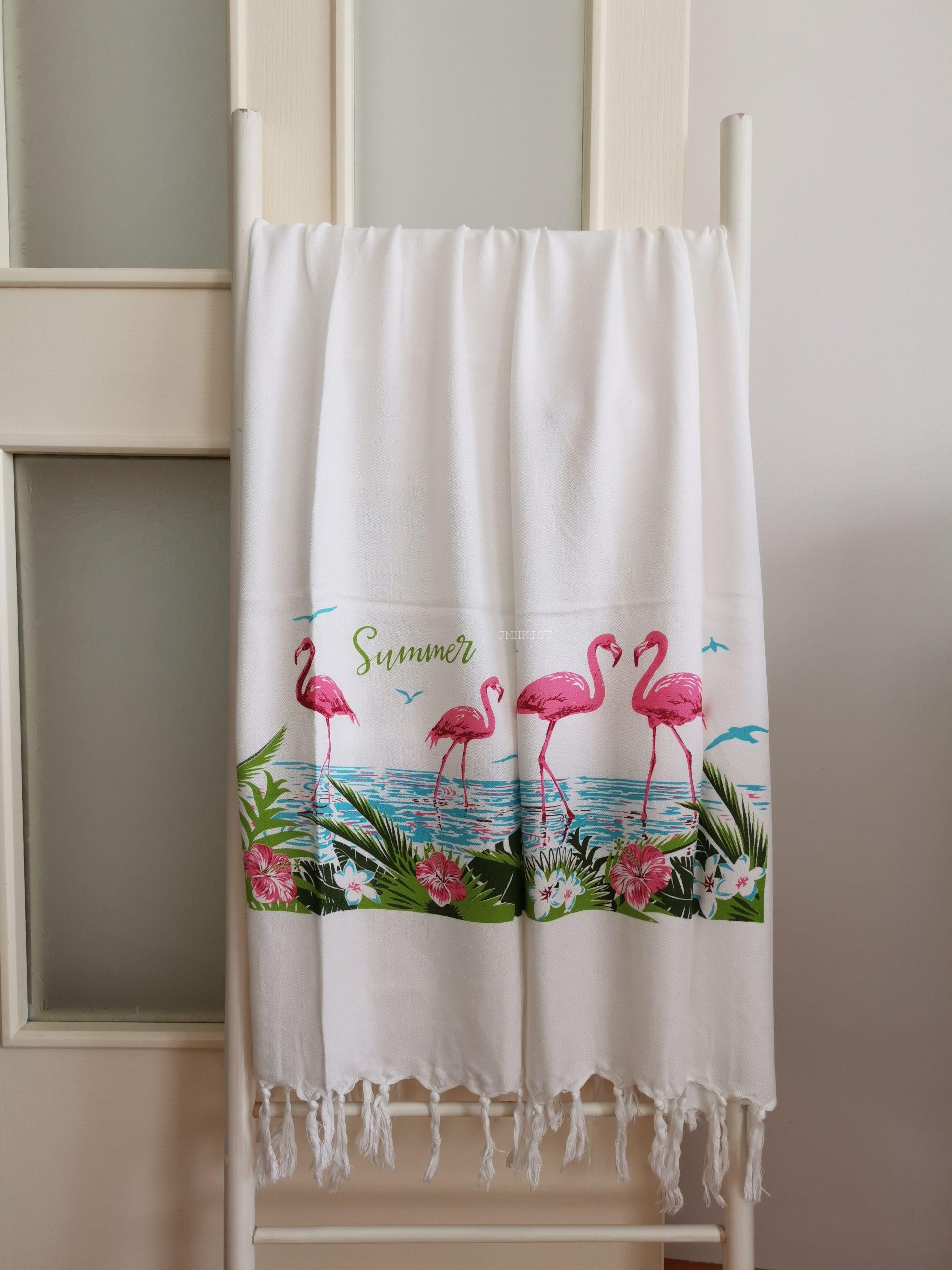 Printed towel - flamingo
